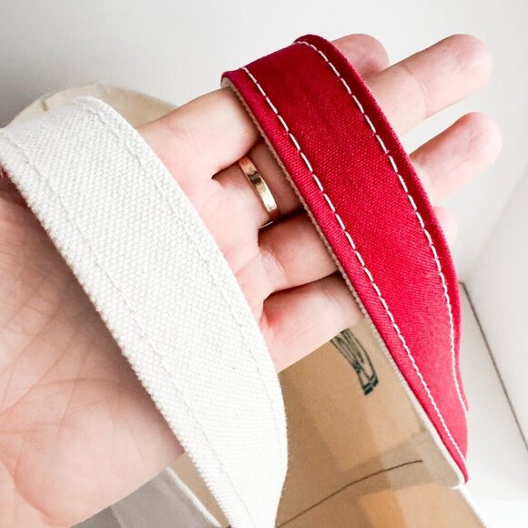 L.L Bean Boat and Tote Ivory Canvas Monogram Tote Bag Made in USA - Picture 6 of 6